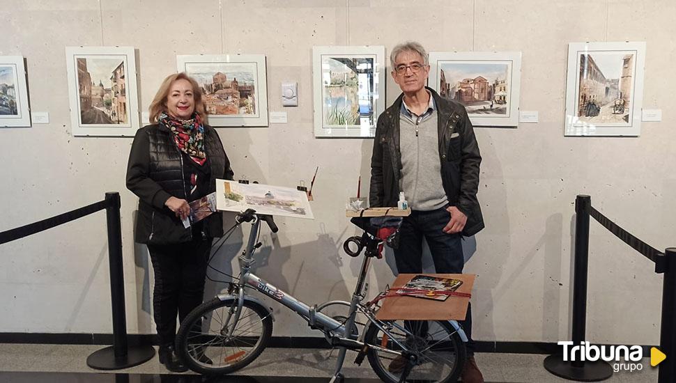 Jerónimo Calvo muestra su visión de Salamanca en acuarela en una exposición en Villares de la Reina