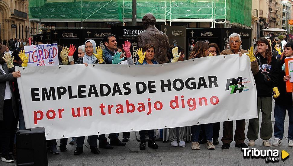 El grito en Salamanca por las empleadas del hogar: "Juntas lucharemos por la justicia social"