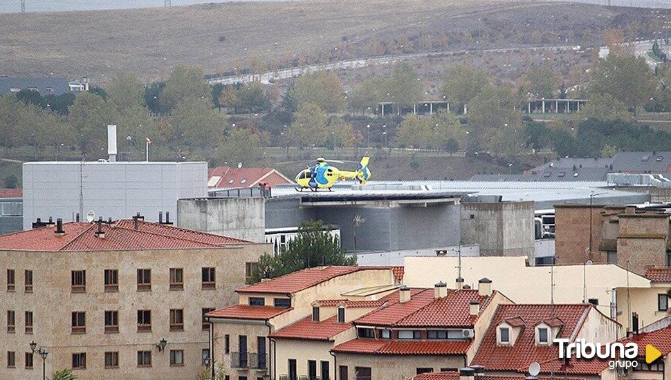 Trasladado en helicóptero a Salamanca un motorista que chocó con un vehículo en Arenas de San Pedro 