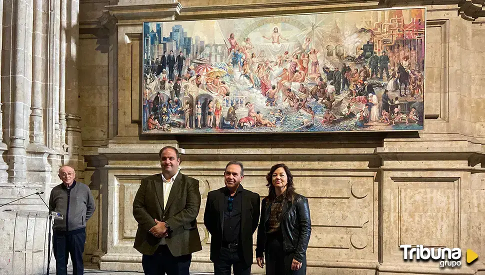 Luces y sombras sociales: los motivos del nuevo cuadro que decora la Catedral de Salamanca 