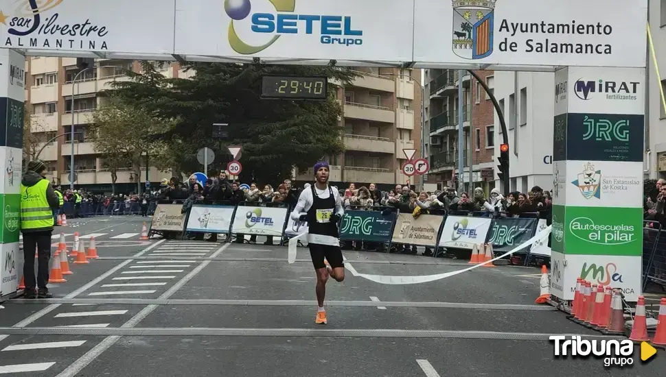 Mousaab Hadout y Gema Martín reinan en la San Silvestre Salmantina 2024