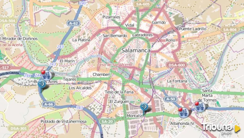 El mapa de la DGT revela la complicada situación del tráfico en Salamanca 