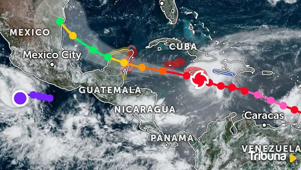 El huracán Beryl mantiene trayectoria hacia la Península de Yucatán en sureste de México