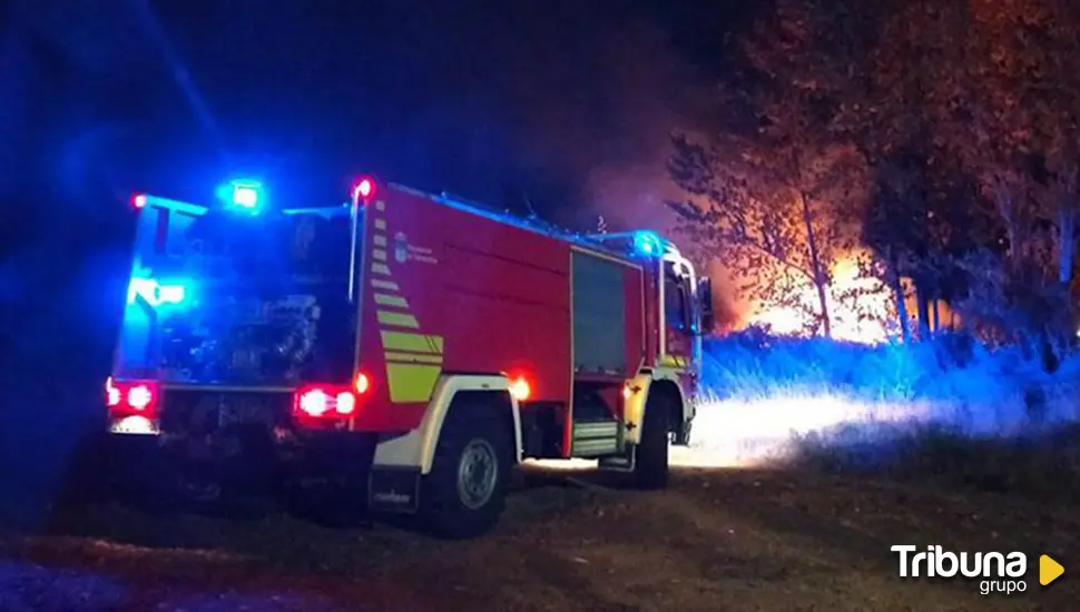 Bomberos y Policía Local colaboran en la extinción de un pequeño incendio por pasto en la calle Muñovela