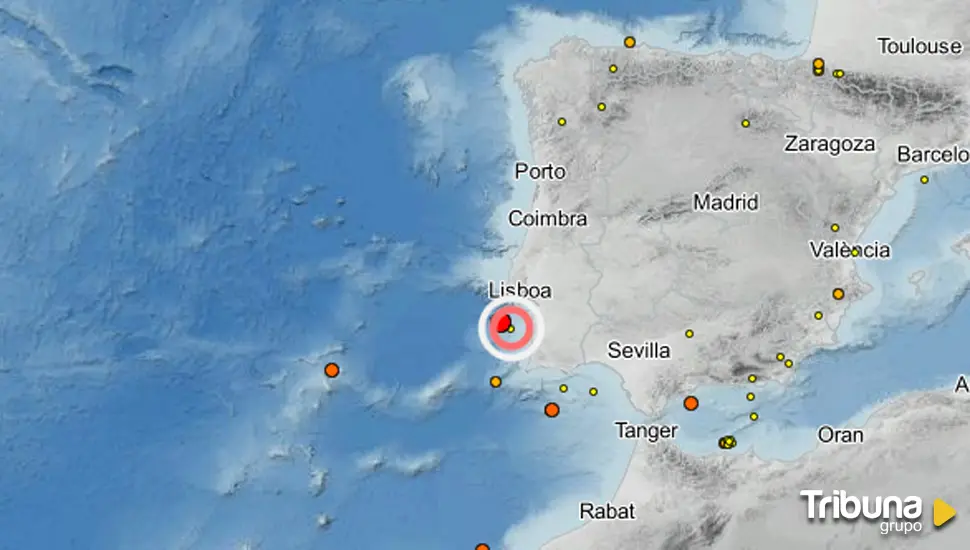 El terremoto registrado frente a la costa portuguesa y que se ha sentido en Salamanca 