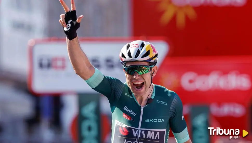 Van Aert suma la tercera victoria de etapa en Baiona y O'Connor sigue líder