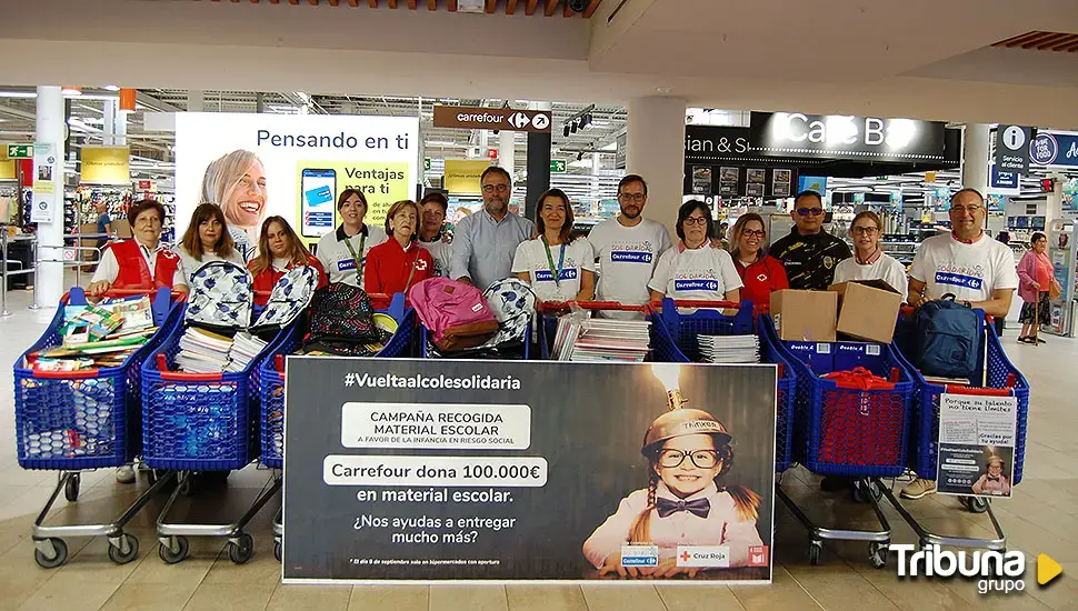 La campaña de donación de material escolar de Carrefour y Cruz Roja cubrirá las necesidades de 529 menores 