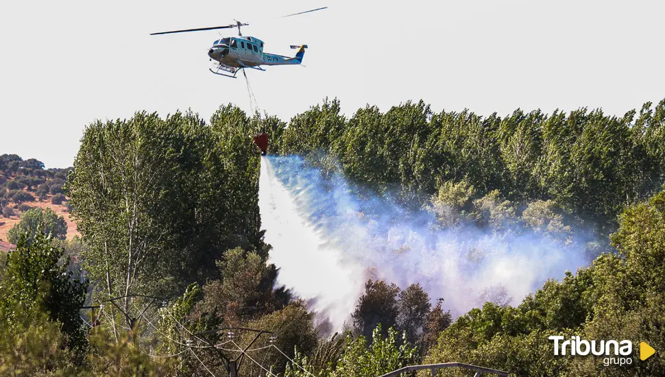 Controlado un incendio forestal en Sanjuanejo gracias a la intervención de medios aéreos y terretres