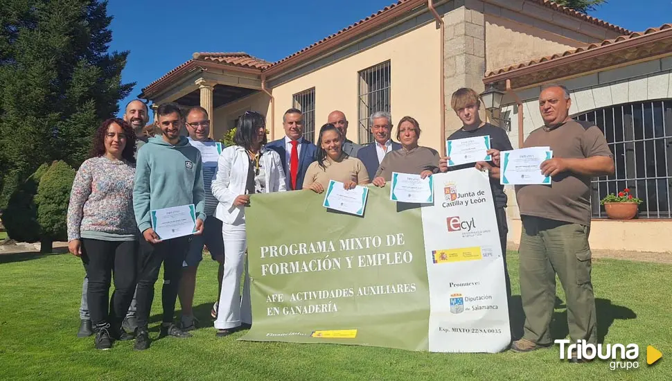 Entrega de diplomas del programa AFE 'Actividades auxiliares de Ganadería' en la Finca Castro Enríquez 