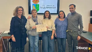 Villamayor entrega a ASDEM la recaudación de la comida solidaria de las fiestas de Las Candelas