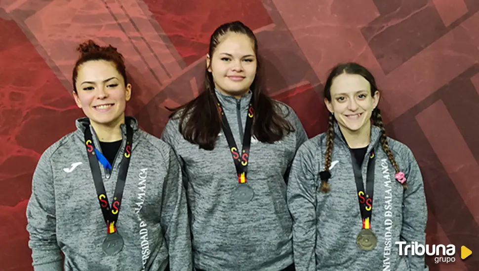 El equipo femenino de halterofilia de la USAL logra tres medallas y dos trofeos en el campeonato de España